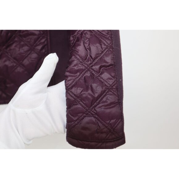 COPY - Athleta Womens Plum Quilted Full-Zip Fleece Jacket With Hood Size S - Picture 9 of 10